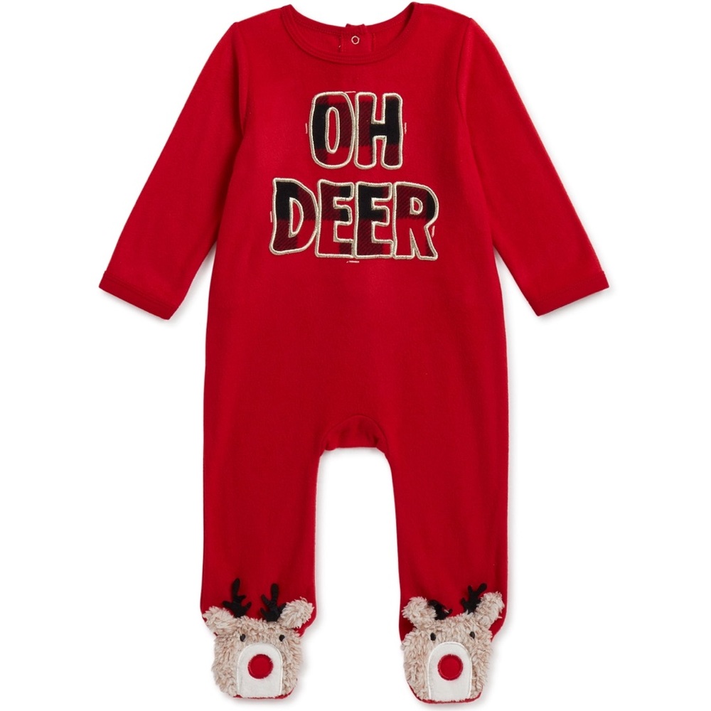 Holiday Time Christmas Pajamas Baby Boy or Girl Unisex One Piece Pajama Set